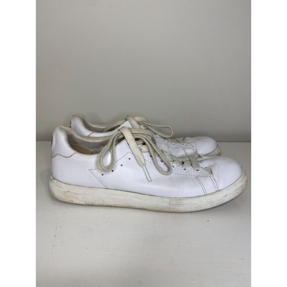 Tory Burch Howell Court Sneakers Womens 8 White Gold - Picture 2 of 7
